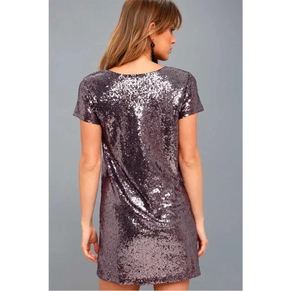 Lulus Light Up the Night Lavender Sequin Shift Dress S NWT - Picture 2 of 10